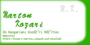 marton kozari business card